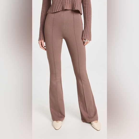 Sablyn Flare Pintuck Flare Legging Pants in Mink / Brown Large, $380 Retail - Picture 1 of 15